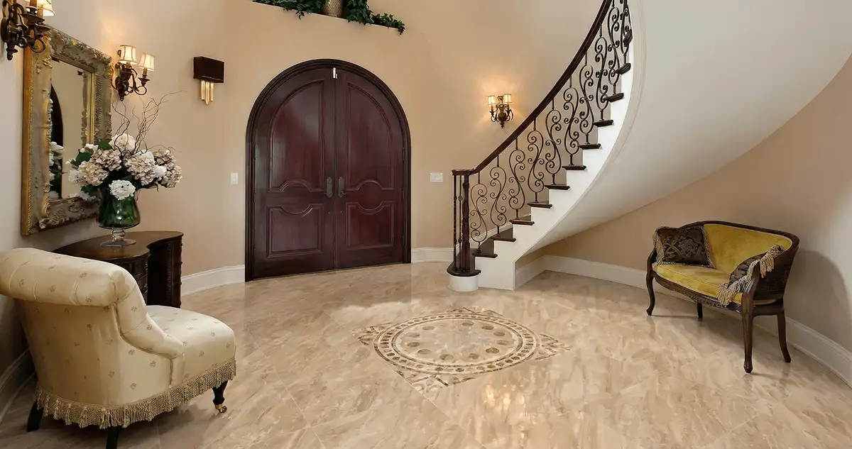 Entrance hall with professionally installed ceramic tile flooring in San Jose CA