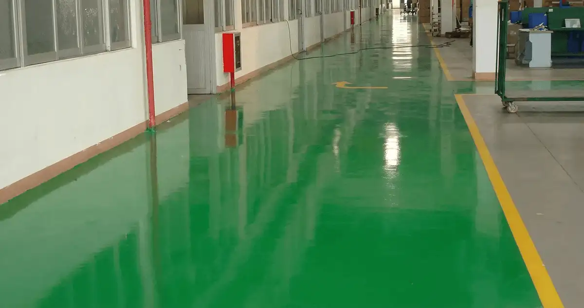 A factory floor professionally covered and marked with epoxy flooring in San Jose, CA