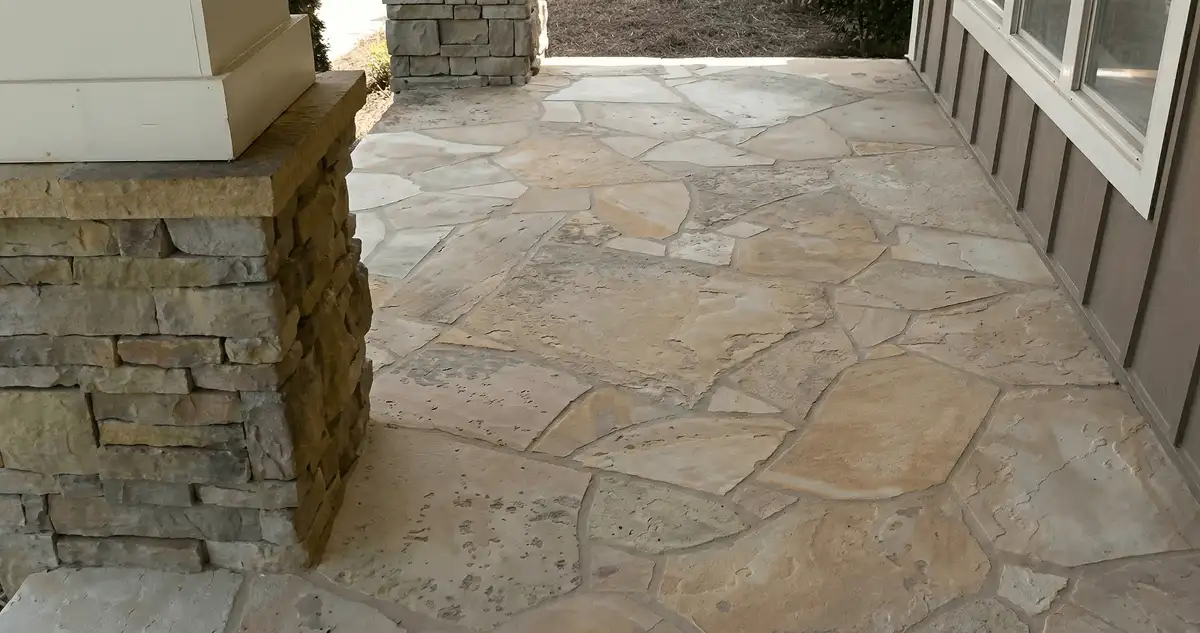 House entrance with professionally installed stone flooring in San Jose CA